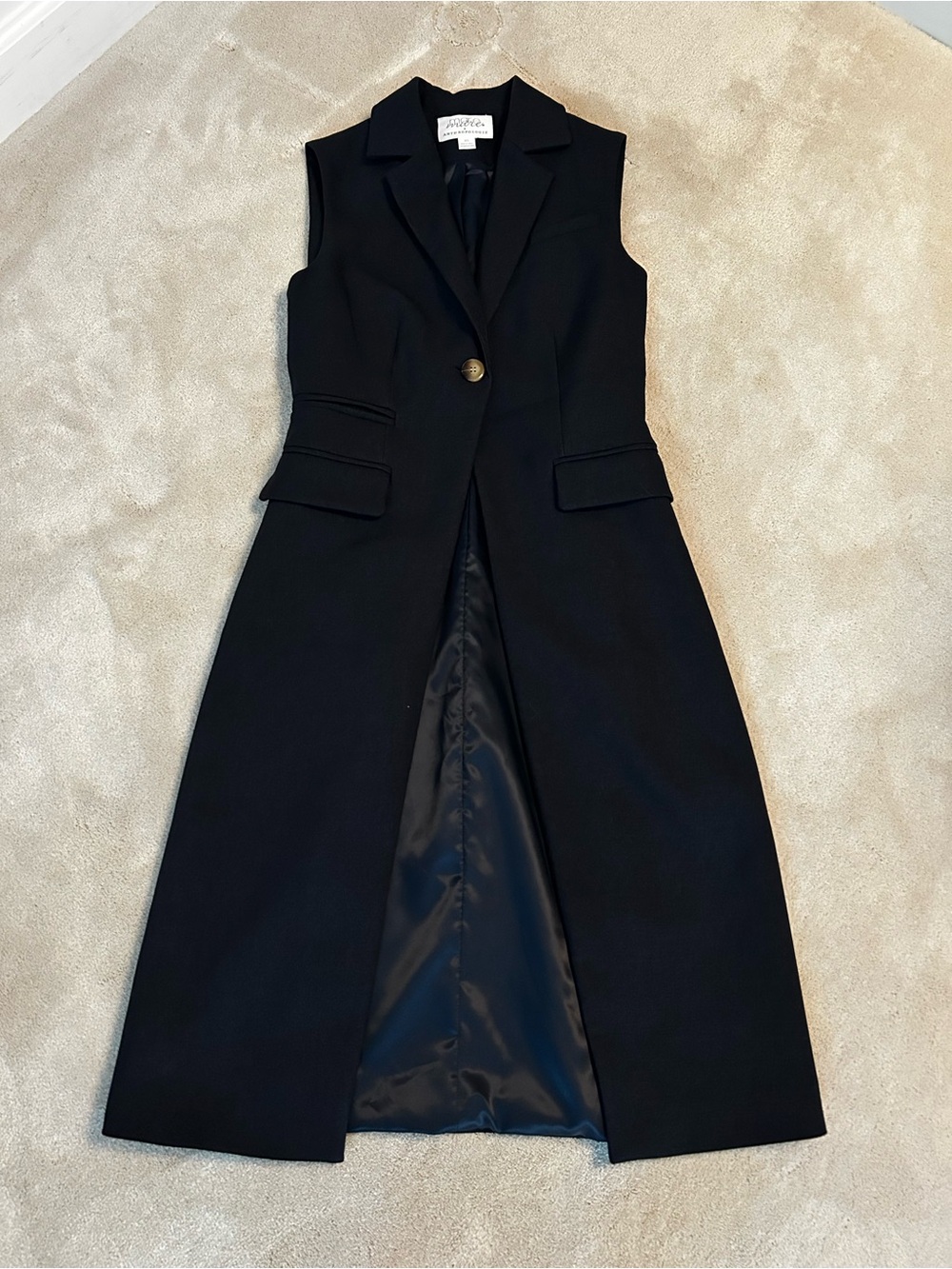 Mare Mare for Anthropologie Navy single button long vest XS